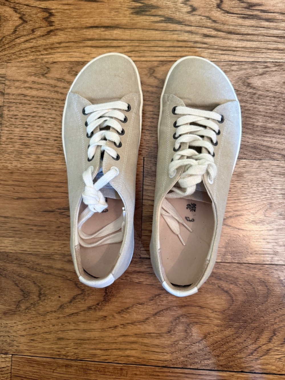 Birkenstock Womens Canvas Sneakers in Light Beige size 39